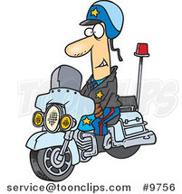 Cartoon Motorcycle Cop by Toonaday