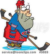 Cartoon Hockey Player Getting a Penalty by Toonaday