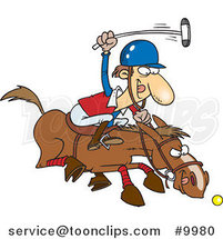 Cartoon Polo Player by Toonaday