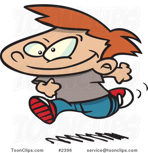 Cartoon Boy Running #2396 by Ron Leishman