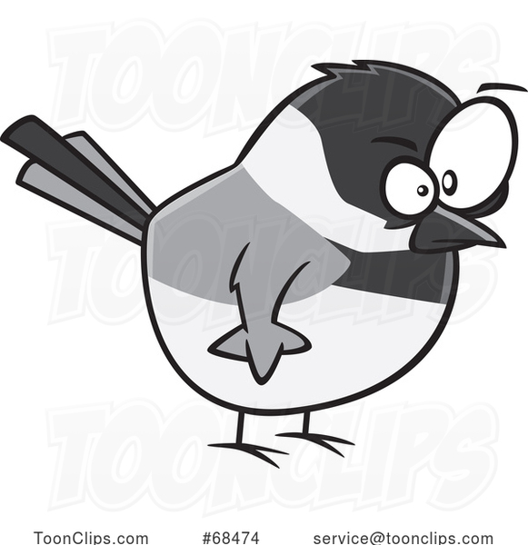 Cartoon Angry Chickadee Bird