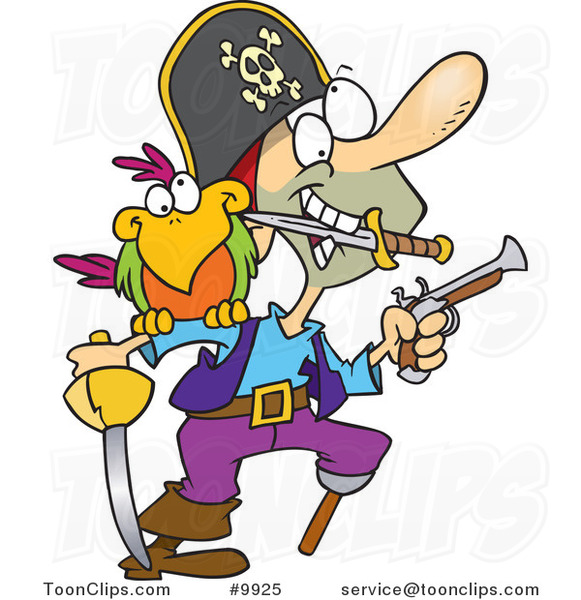Cartoon Armed Pirate #9925 by Ron Leishman