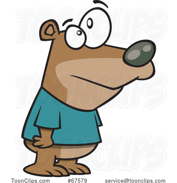 Cartoon Baby Bear Wearing a Tee Shirt