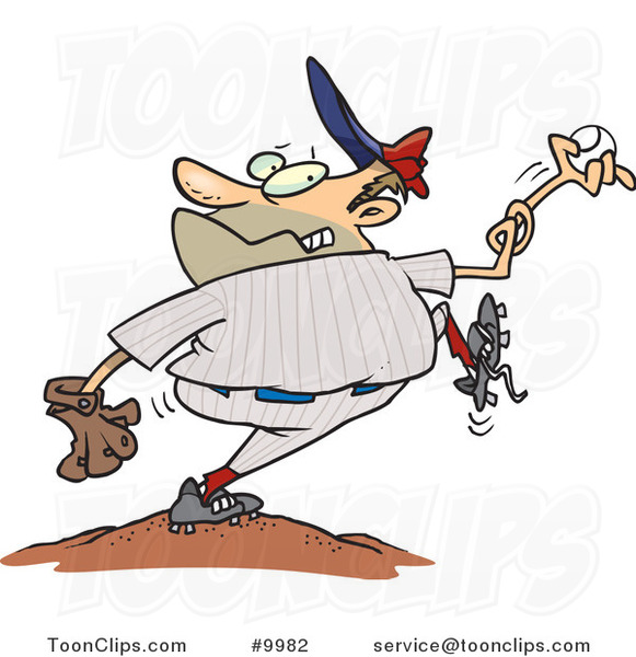 Cartoon Baseball Coach #9591 by Ron Leishman