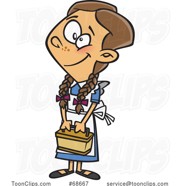 Cartoon Becky Holding a Basket