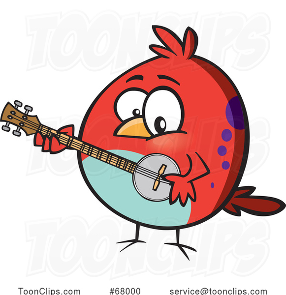 Cartoon Bird Playing a Banjo