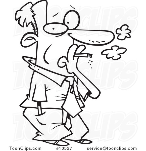 person smoking cartoon