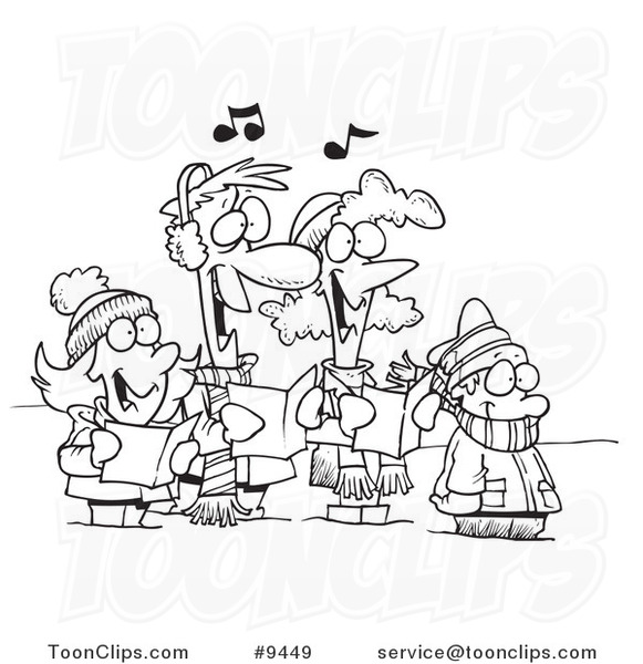 family black and white cartoon