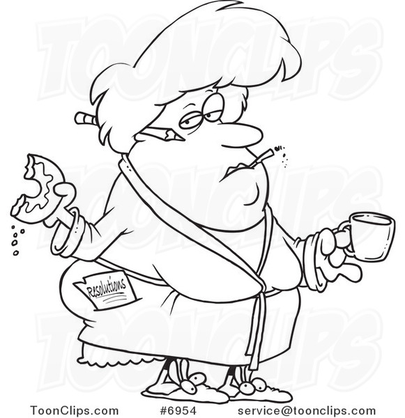old lady cartoon black and white
