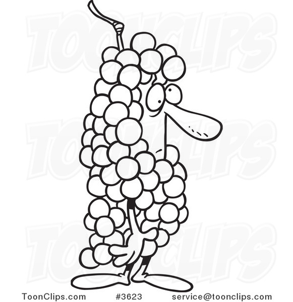 Warm Gradient Line Drawing Cartoon Grapes Stock Illustration 1460181239 |  Shutterstock