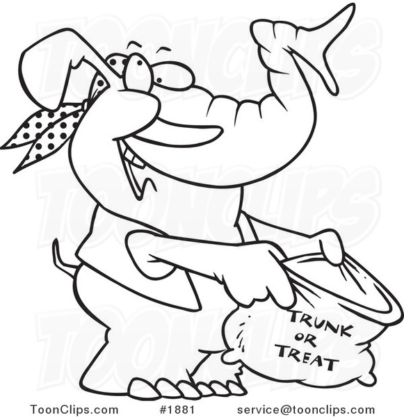 trunk or treat clipart black and white