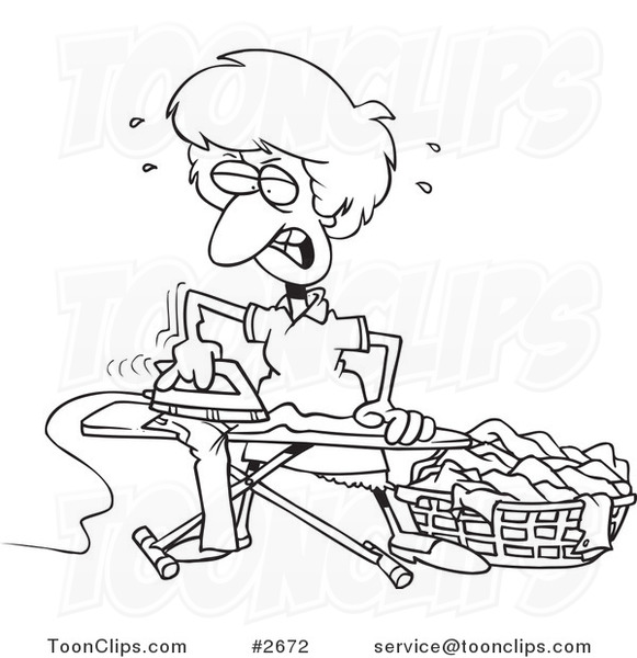 ironing clothes cartoon