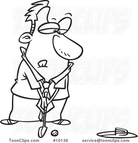 Cartoon Black and White Line Drawing of a Baseball Coach #9582 by Ron  Leishman