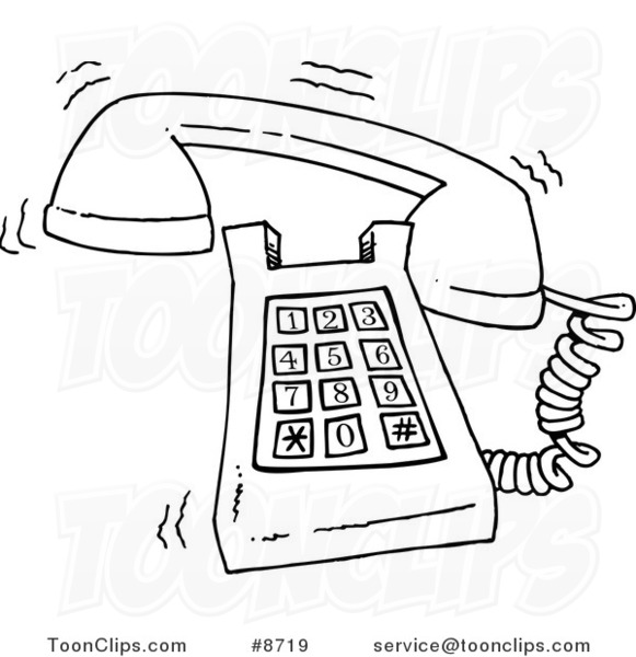 Vintage Telephone Hand Draw Clip Art Isolated On White Background Stock  Illustration - Download Image Now - iStock