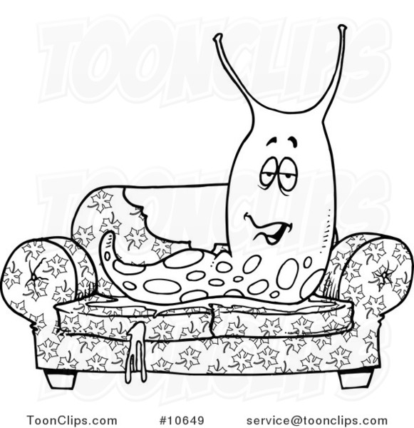 couch potato cartoon black and white