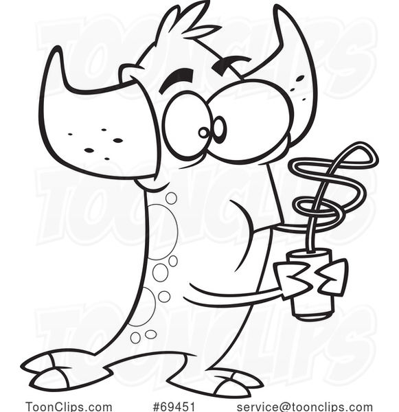 bendy straw clipart black and white