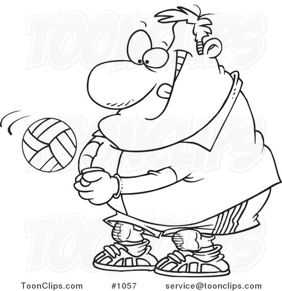 volleyball player clipart black and white fish