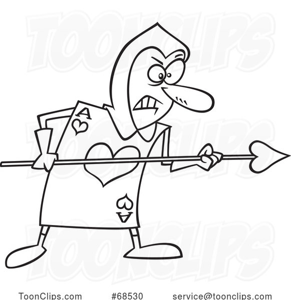 Cartoon Black and White Playing Card Soldier