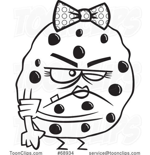 Cartoon Black and White Tough Female Cookie