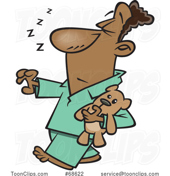 Cartoon Black Guy Sleep Walking