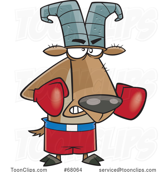 Cartoon Boxing Goat