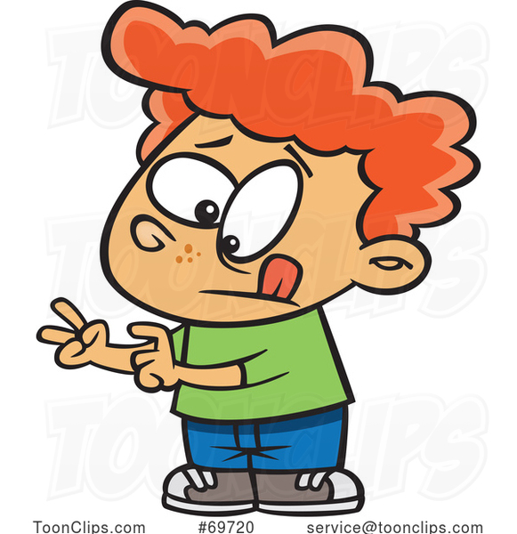 Cartoon Boy Counting Fingers