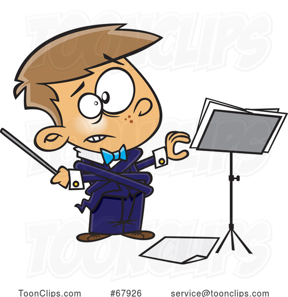 Cartoon Boy Music Conductor