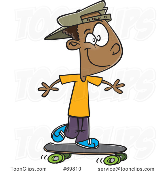 Cartoon Boy Skateboarding