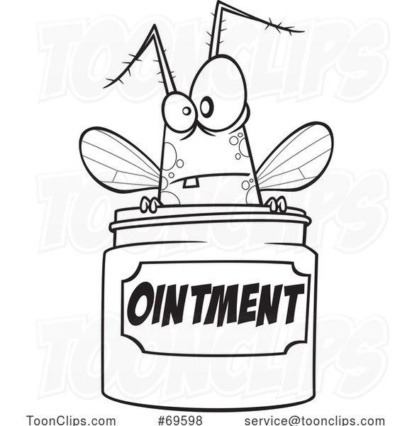 Cartoon Bug in an Anti Itch Ointment Jar