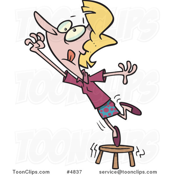 Image result for cartoon woman standing on a chair