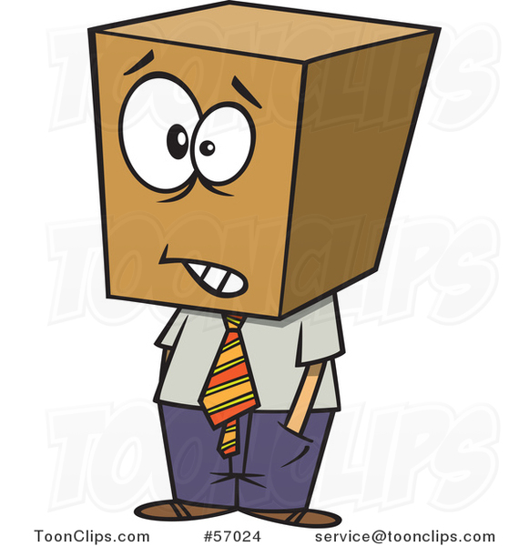 Cartoon Businessman with a Block Head