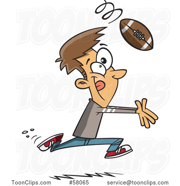 Cartoon Catching a Football