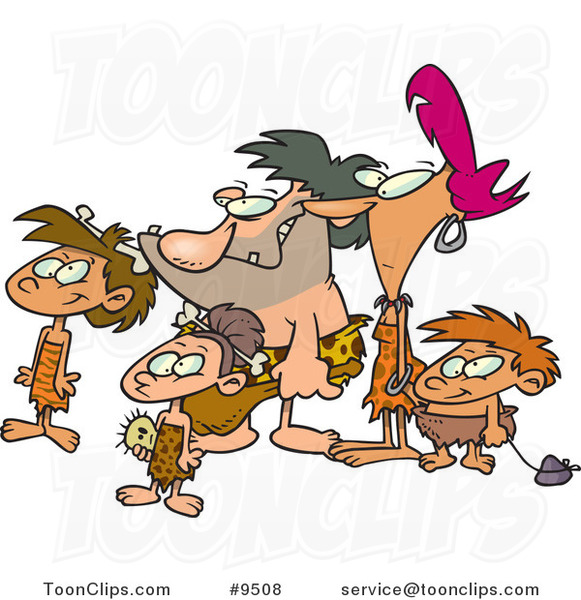 Cartoon Caveman Family 9508 By Ron Leishman   Cartoon Caveman Family By Toonaday 9508 