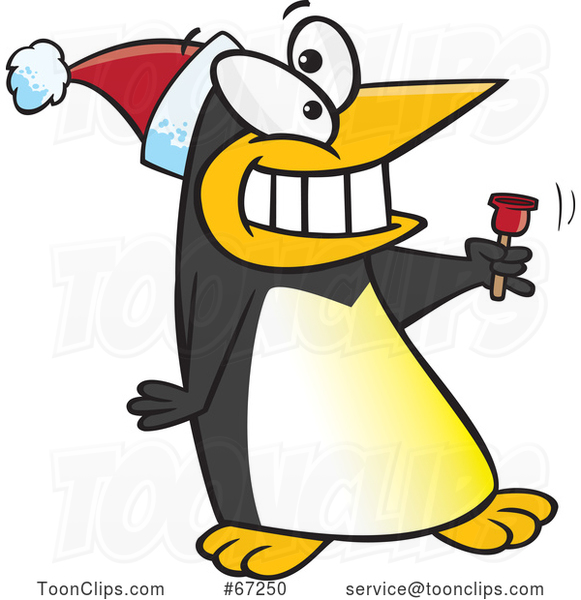 Cartoon Christmas Penguin Bell Ringer