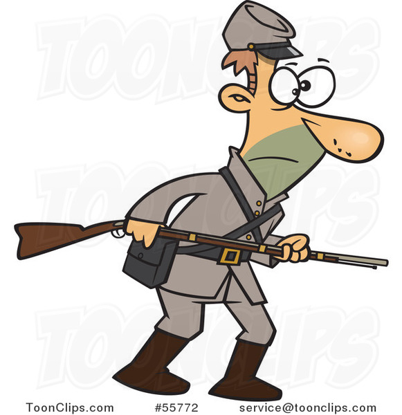 Cartoon Confederate Soldier with a Rifle #55772 by Ron Leishman