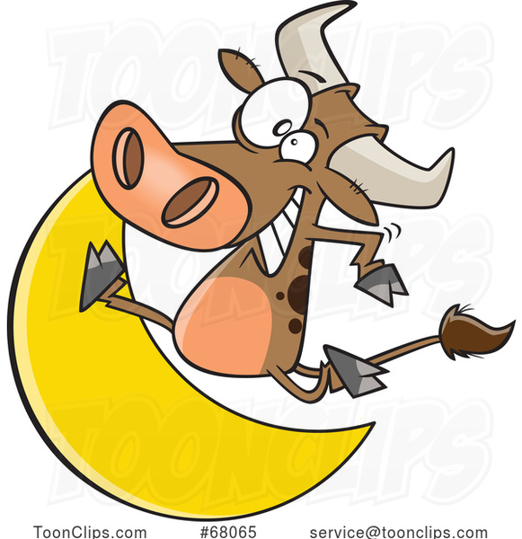 Cartoon Cow Jumping over the Moon