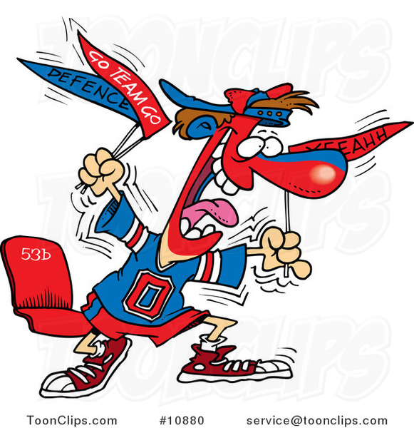 Cartoon Crazy Sports Fan 10880 by Ron Leishman