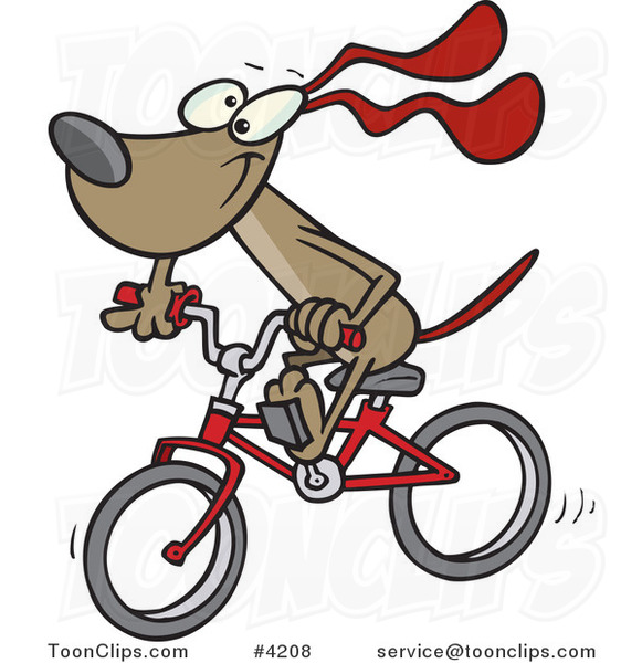 Cartoon Cycling Dog