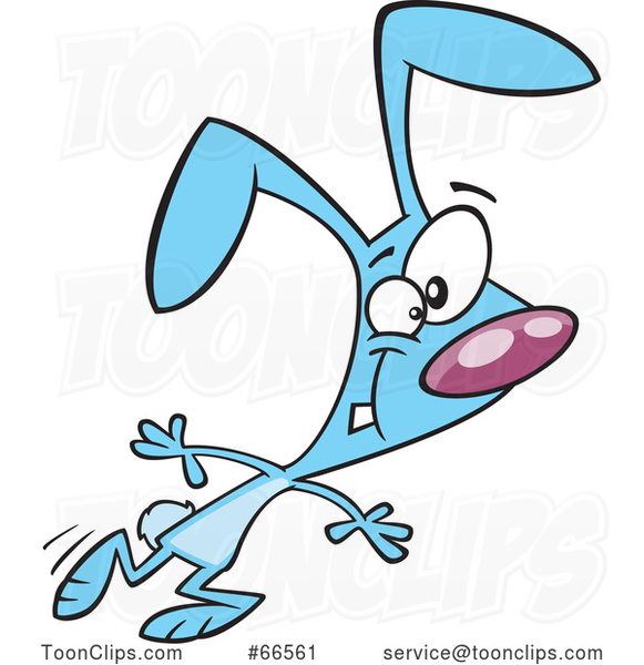 Cartoon Dancing Blue Bunny Rabbit