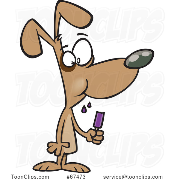 Cartoon Dog Eating a Popsicle