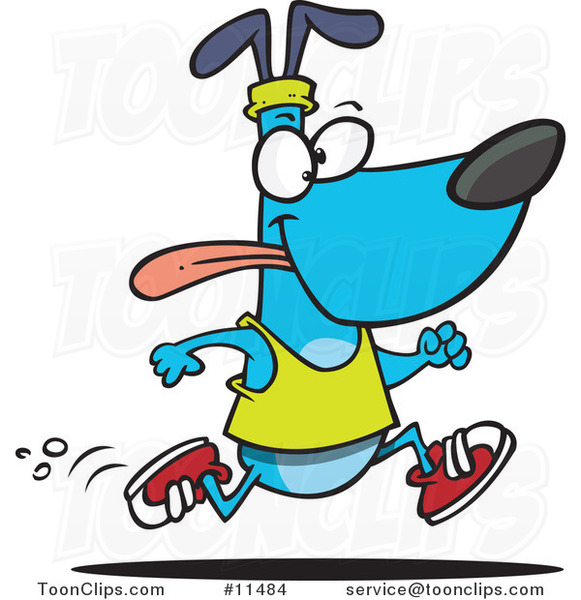 Cartoon Dog Jogging