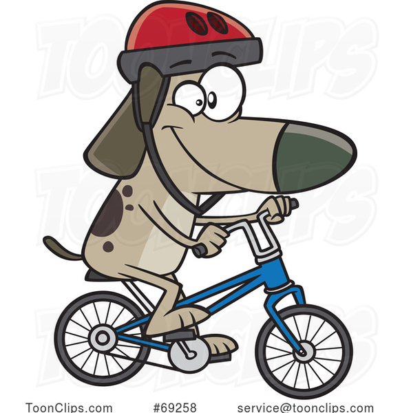 Cartoon Dog Riding a Bike