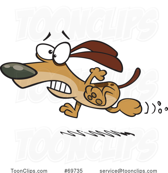 Cartoon Dog Running Scared #69735 by Ron Leishman