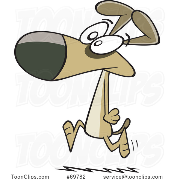 Cartoon Dog Running Upright