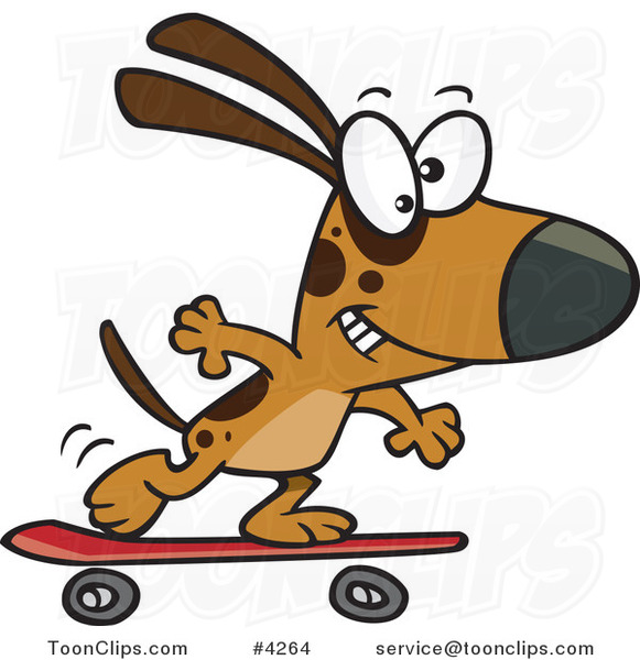 Cartoon Dog Skateboarding