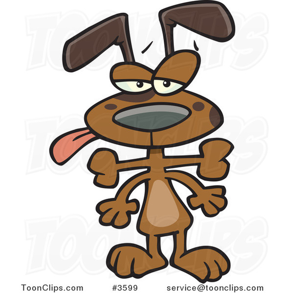 Cartoon Dog with a Bone Stuck in His Throat 3599 by Ron Leishman