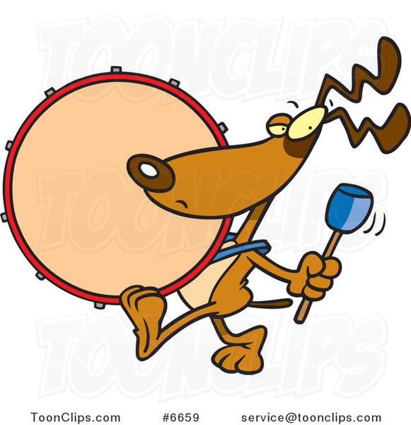 Cartoon Drummer Dog