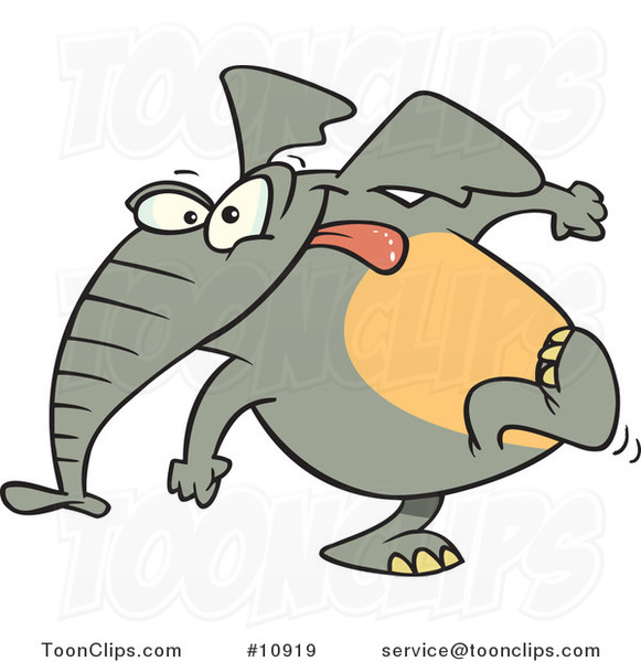 Cartoon Elephant Exiting Stage Left
