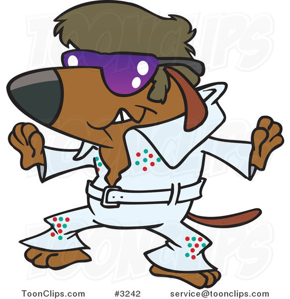 Cartoon Elvis Impersonator Dog Dancing