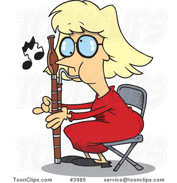 Cartoon Female Bassoon Player